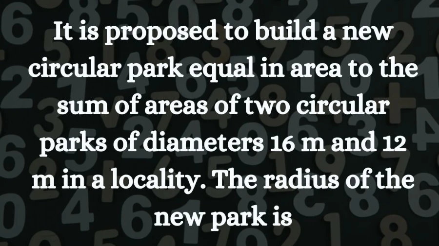 Picture this: a brand-new circular park that's as spacious as two others put together—one's 16m wide and the other's 12m.