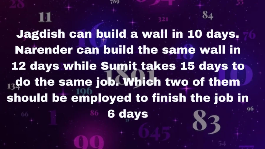 Discover who to hire to build your wall swiftly: Jagdish, Narender, or Sumit? Learn how their differing speeds can affect your project timeline!