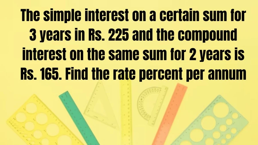 Calculate the annual interest rate with given simple and compound interest amounts over different periods.