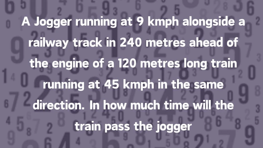 Experience the tension of speed: A jogger sprints alongside a thundering train. Learn the precise moment when the train eclipses the runner on the track!