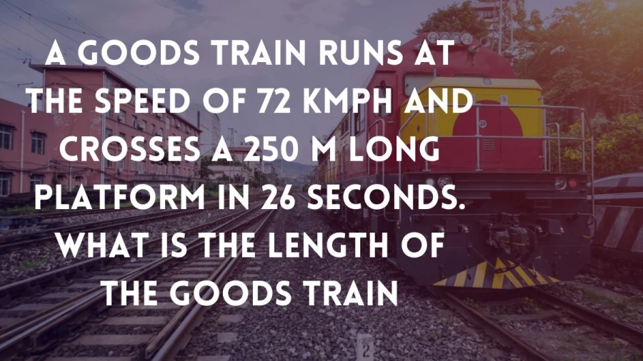 Find out the exact length of the goods train as it dashes through a 250m platform in just 26 seconds at 72 km/h.