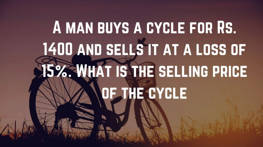 Find out the amount a man sells a cycle for after incurring a 15% loss from its Rs. 1400 purchase price.