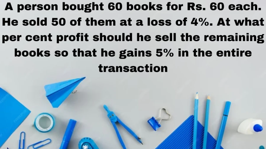 From losses to gains: Learn the smart approach to selling books for profit. Calculate the percentage needed for a 5% overall gain!