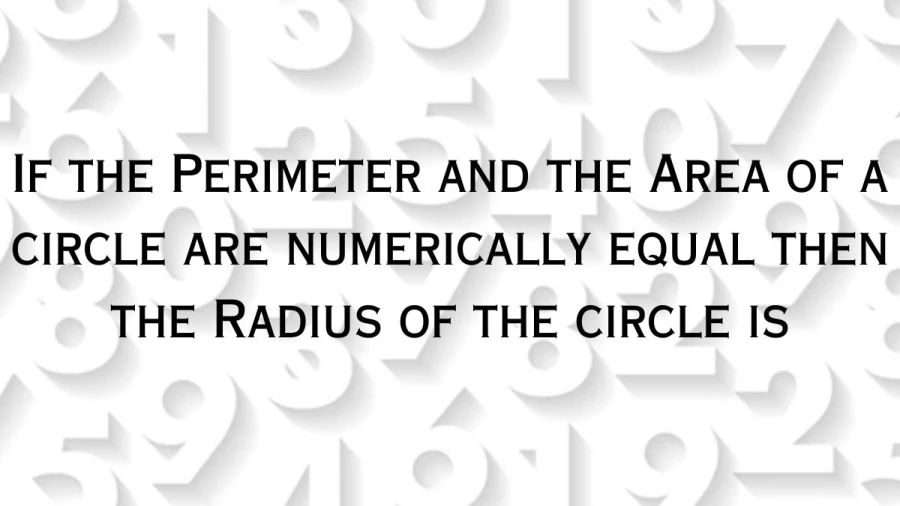 Explore the unique scenario where a circle's perimeter matches its area, unveiling the significance of its radius.
